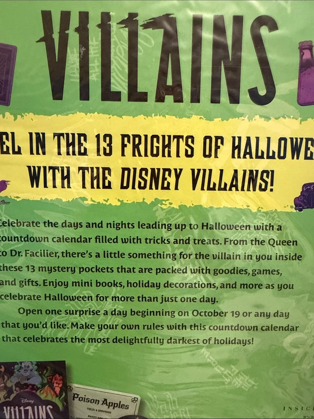 Disney Villains Halloween Book-13 Mystery Pockets packed w/ goodies/games/gifts!